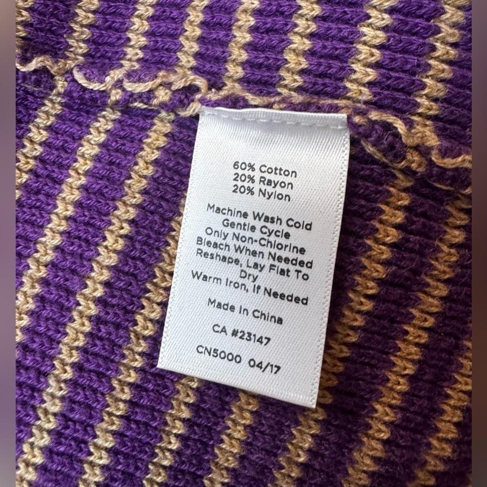 Talbots Woman’s Purple Stripe Ombre Open Cardigan Plus Size 2X - Picture 5 of 6